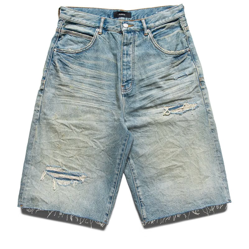 Purple Brand Antique Tinted Denim Shorts - Light Indigo