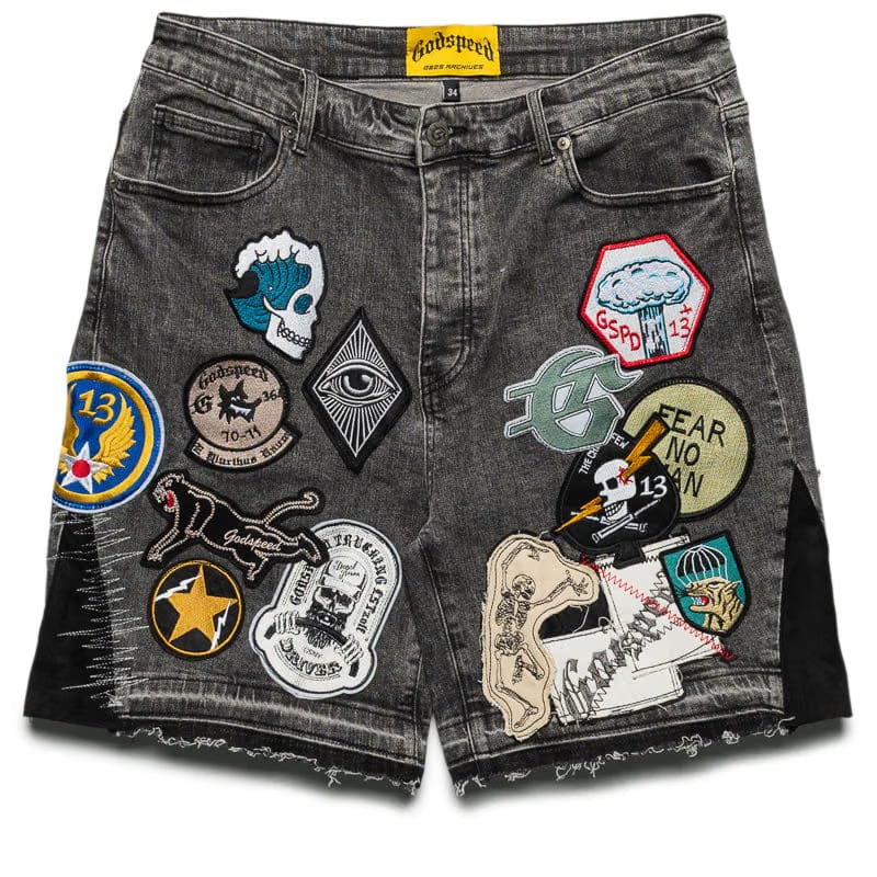 Godspeed New York Patchwork Denim Shorts V2 - Grey MIA