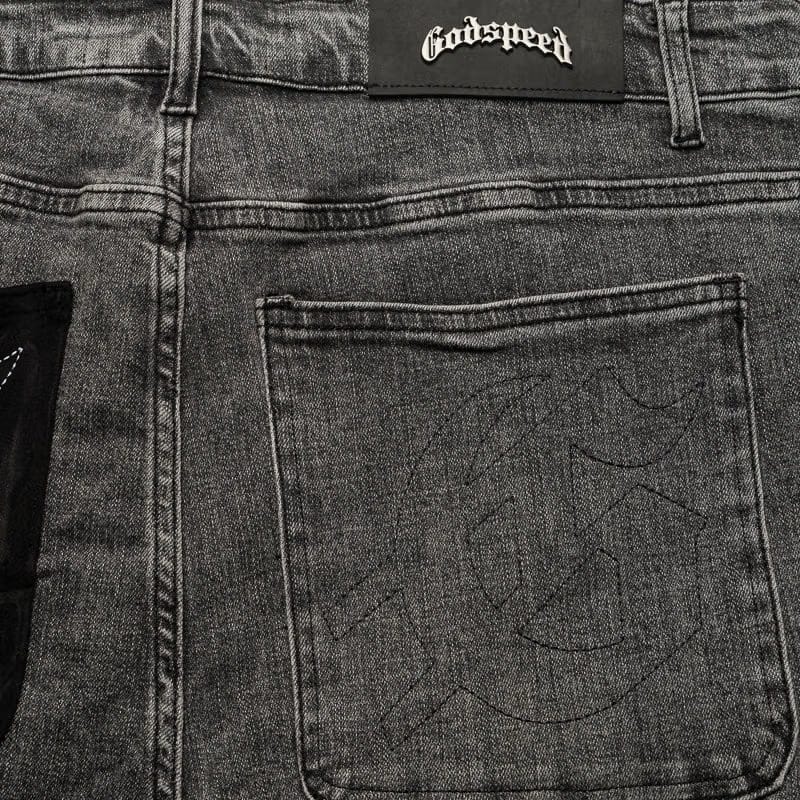 Godspeed New York Patchwork Denim Shorts V2 - Grey MIA