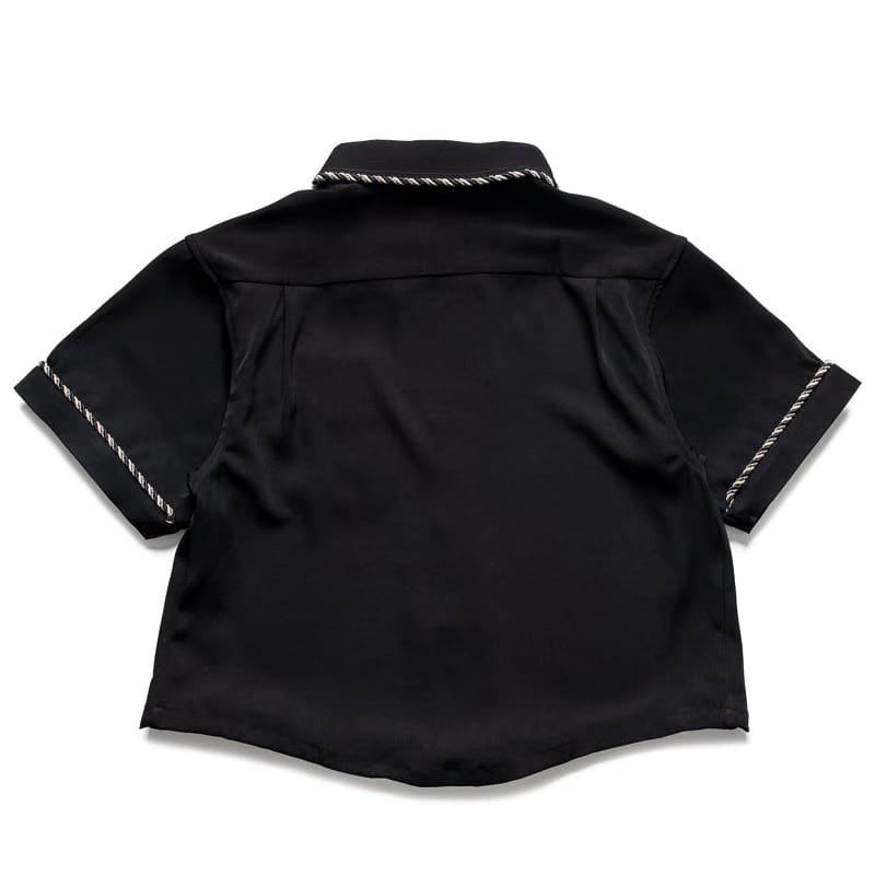 Kody Phillips Embellished Lasso Shirt- Black