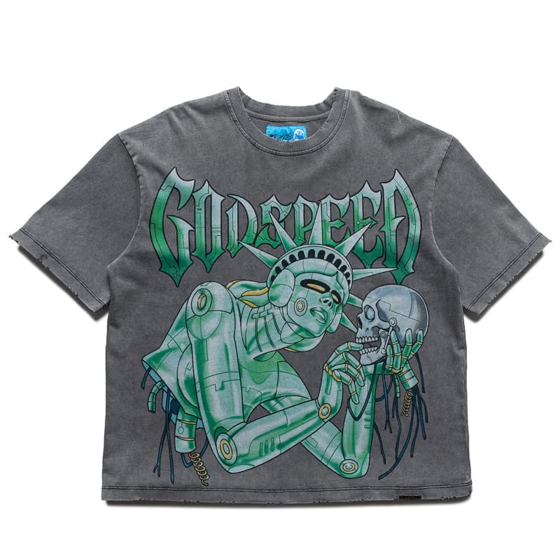 Godspeed New York Freedoms Protocol Tee NG - Grey Wash