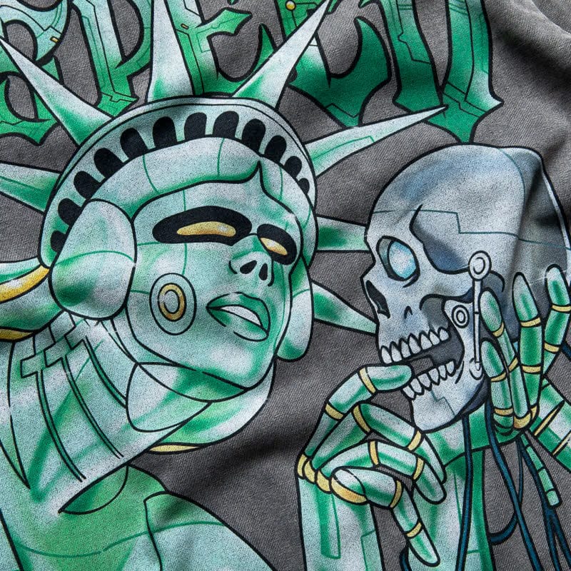 Godspeed New York Freedoms Protocol Tee NG - Grey Wash