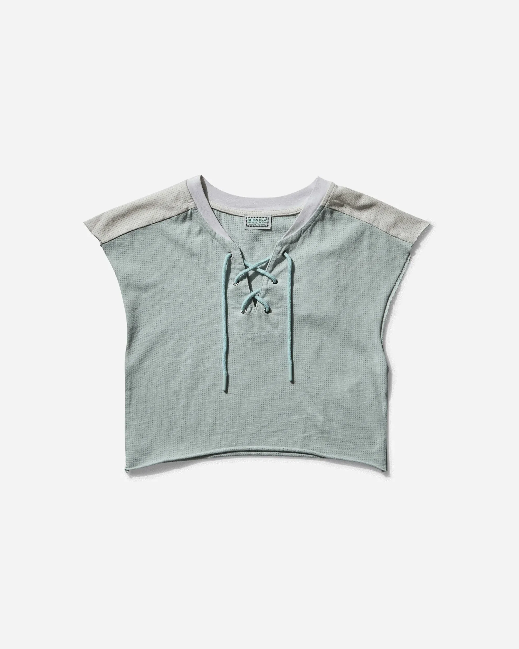 GUESS USA Women's Piqué Mesh T-Shirt Minty Green