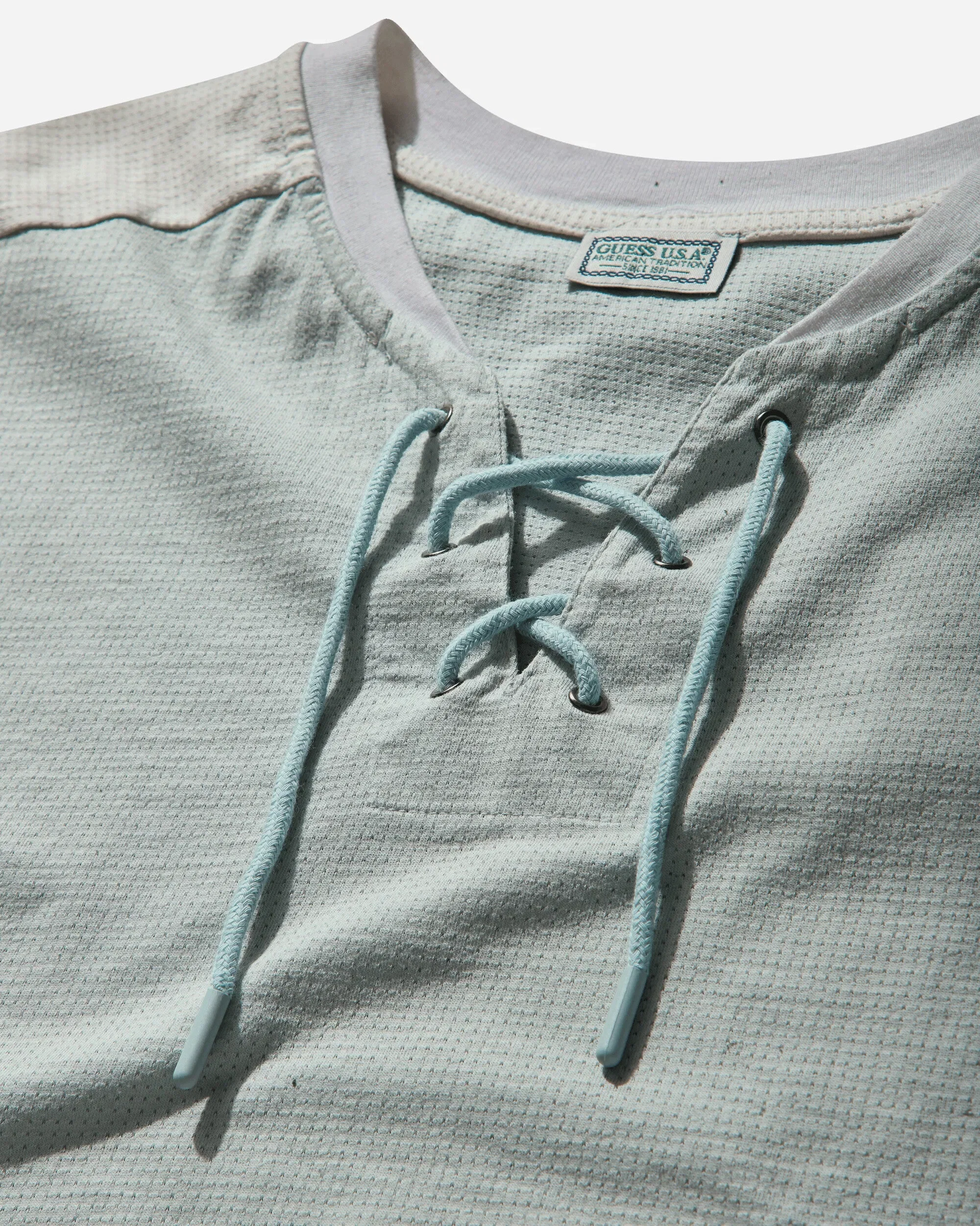 GUESS USA Women's Piqué Mesh T-Shirt Minty Green