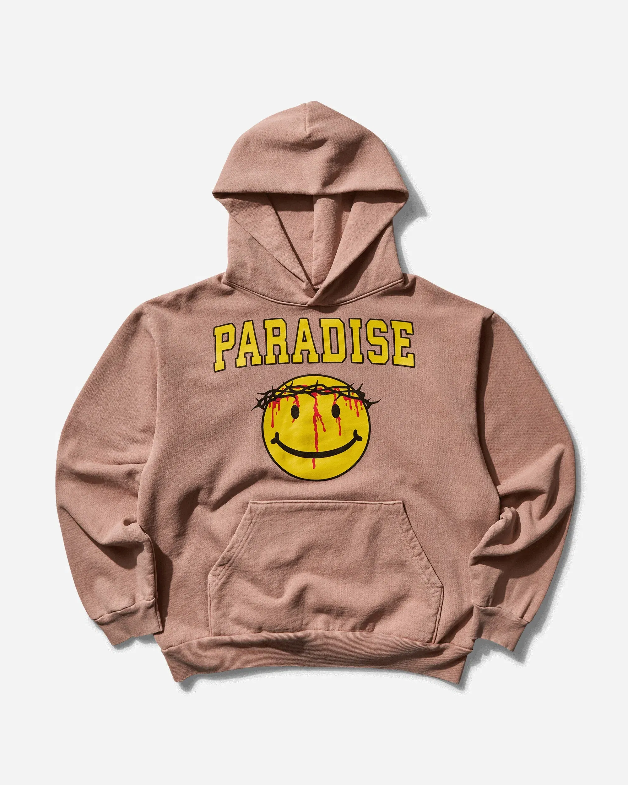 Paradis3 Men's Smiley Jesus Hoodie Pink
