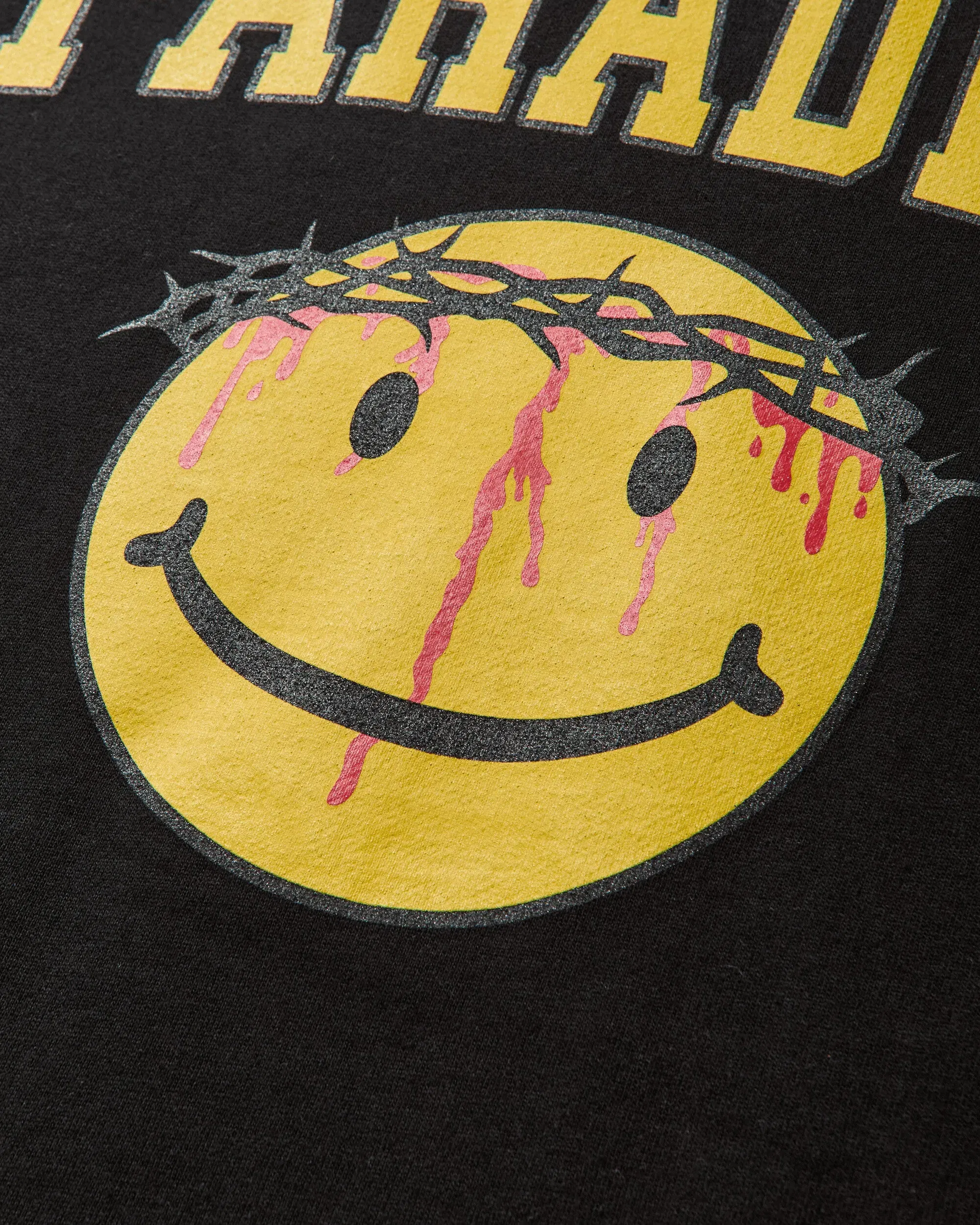 Paradis3 Men's Smiley Jesus Crewneck Sweatshirt Black