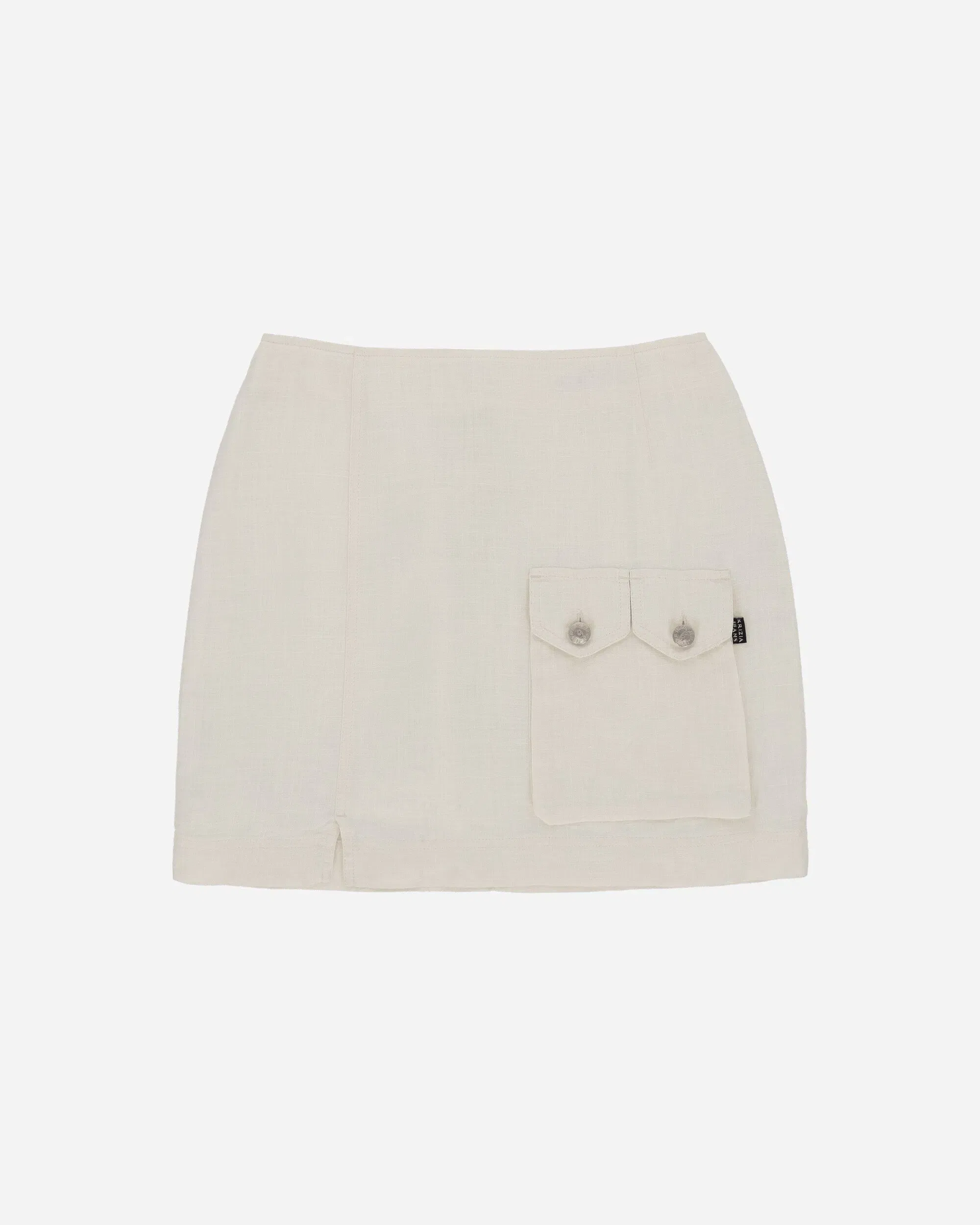 Pezze Vintage Women's Linen Skirt White