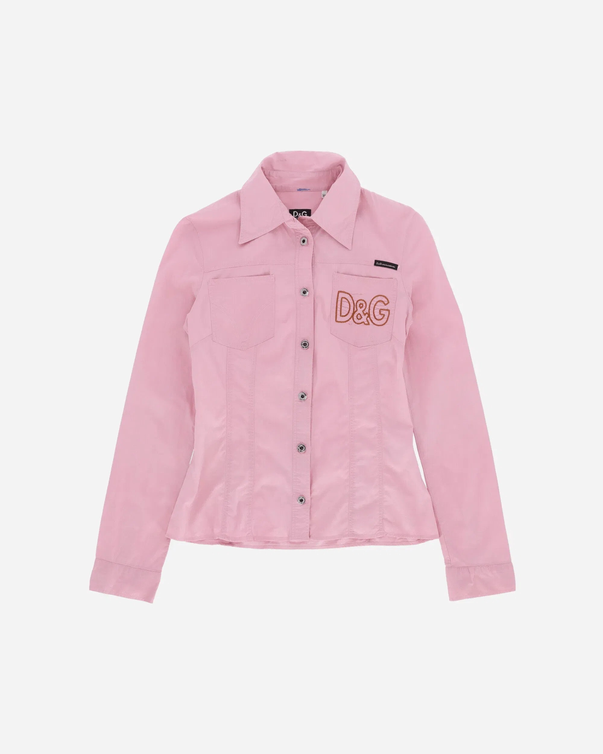 Pezze Vintage Women's Embroidered Logo Longsleeve Shirt Pink