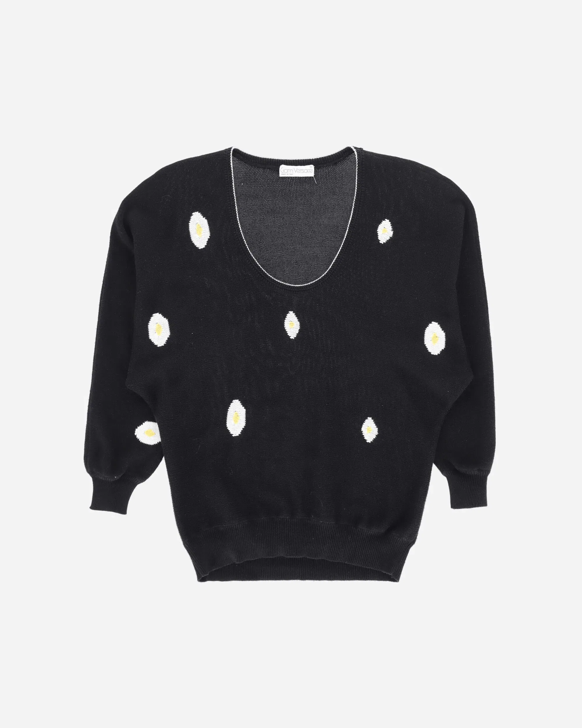 Pezze Vintage Women's Scoop Neck Sweater Black