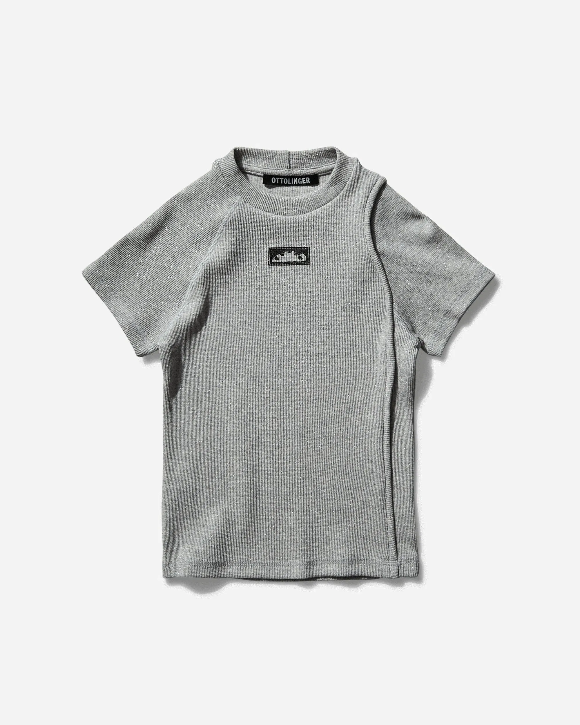 Ottolinger Women's Decontructed Rib T-Shirt Silver Melange