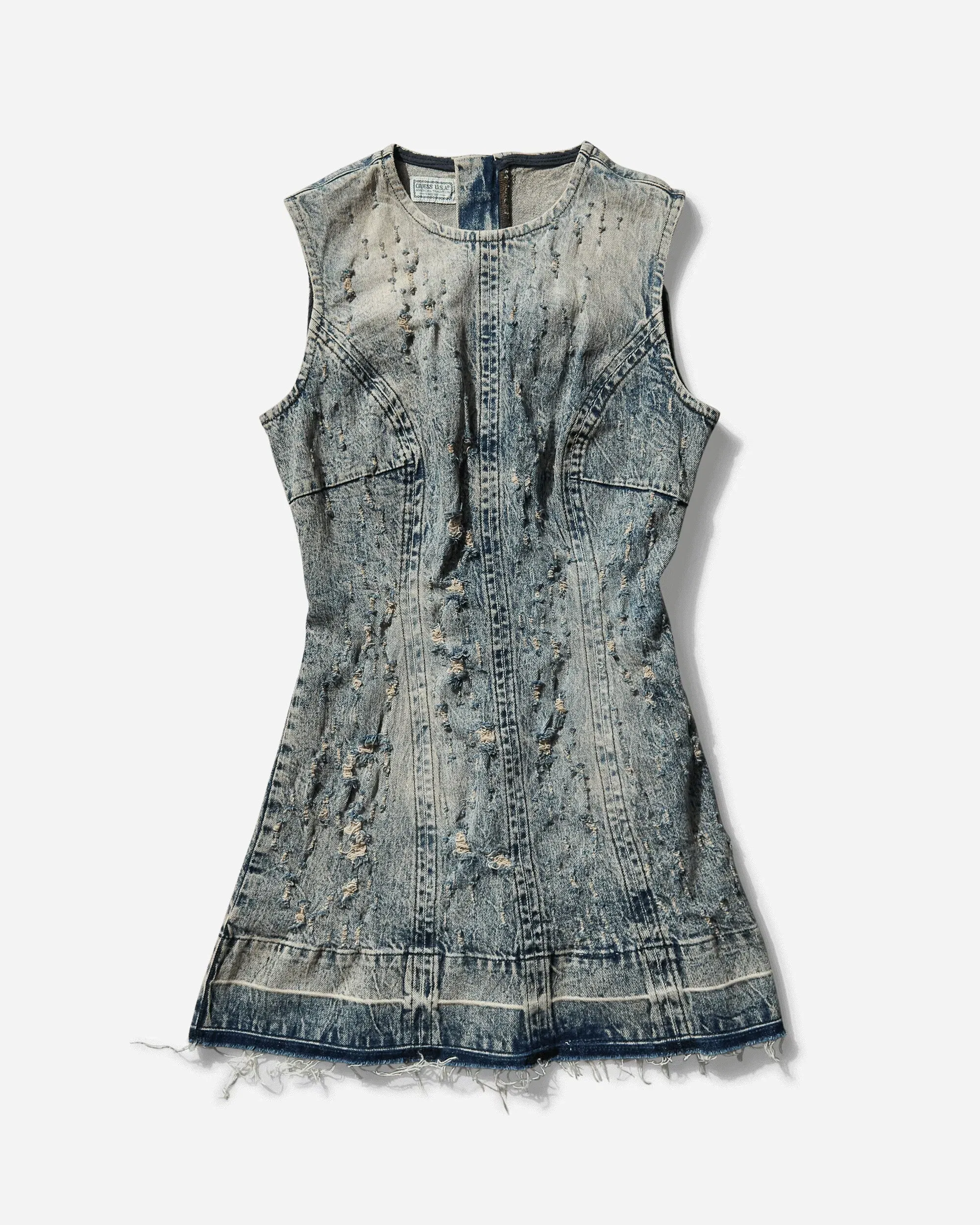 GUESS USA Women's Distressed Mini Dress Flight Sanded Wash