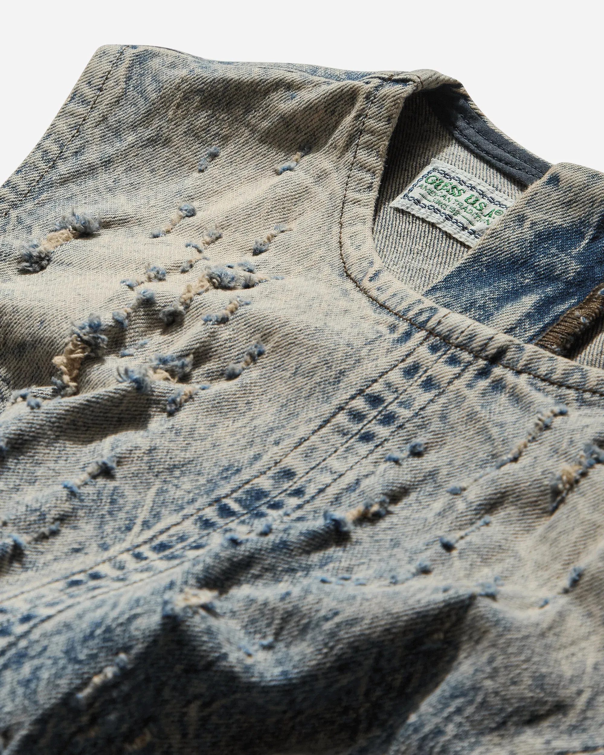 GUESS USA Women's Distressed Mini Dress Flight Sanded Wash