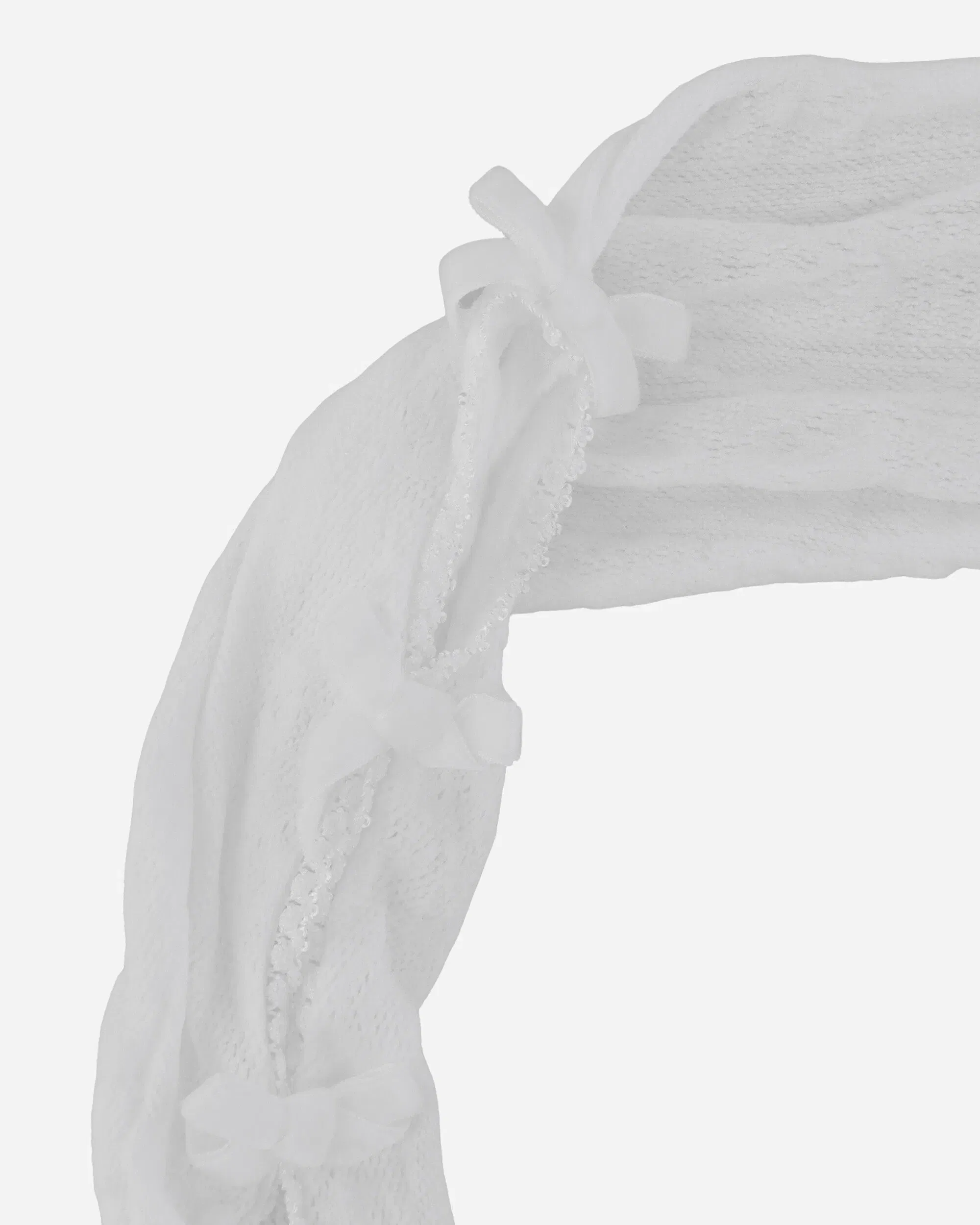 No Dress Women's Velvet Bow Lace Oversleeves White