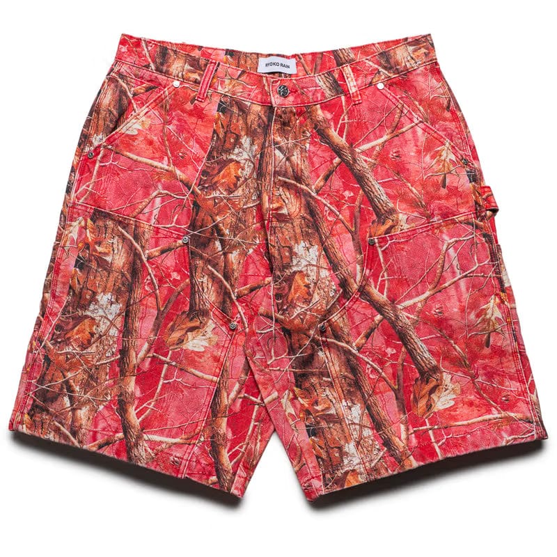 Ryoko Rain Tree Camo Double Knee Oversized Shorts - Pink Camo