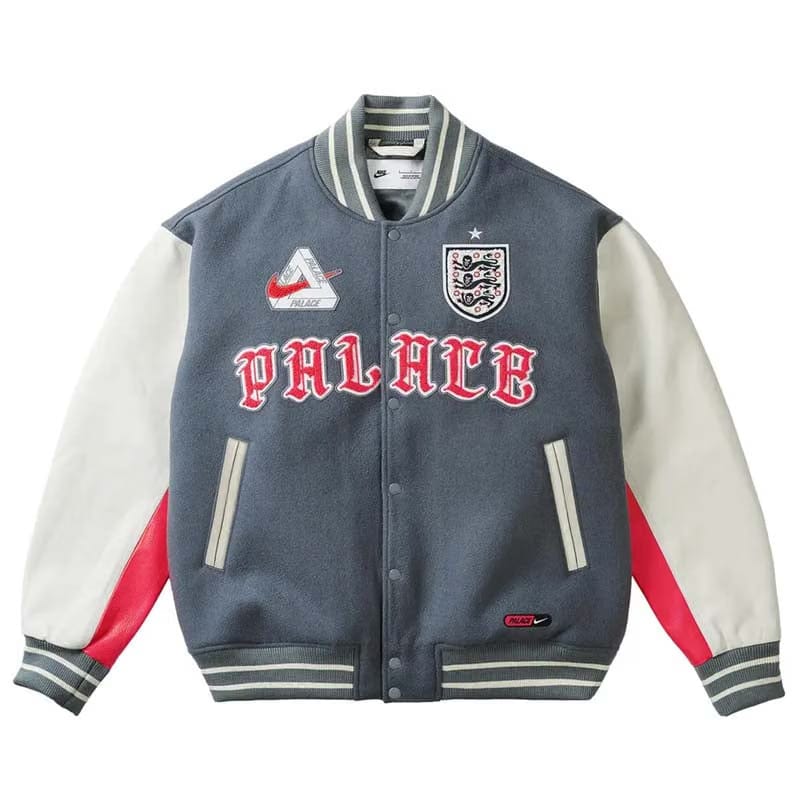 Nike Palace x England x Nike Varsity Jacket - Cool Grey/White
