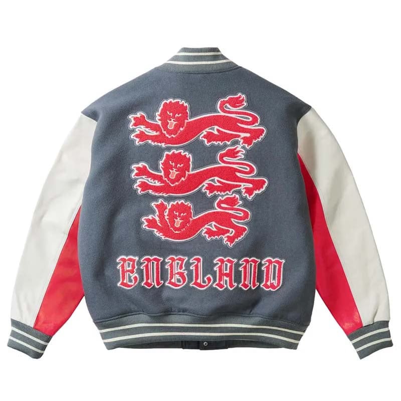 Nike Palace x England x Nike Varsity Jacket - Cool Grey/White