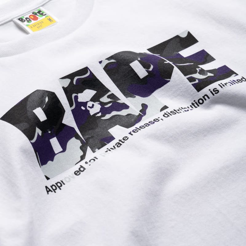 BAPE A Bathing Ape Color Camo By Bathing Ape Tee - White/Purple