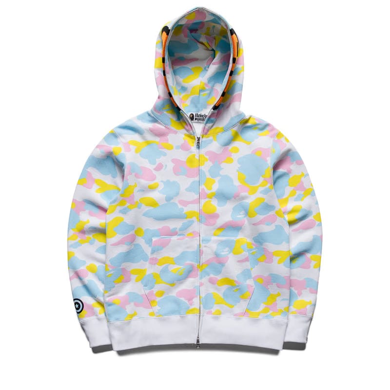 BAPE A Bathing Ape Multi Camo Baby Milo Full Zip Hoodie - White