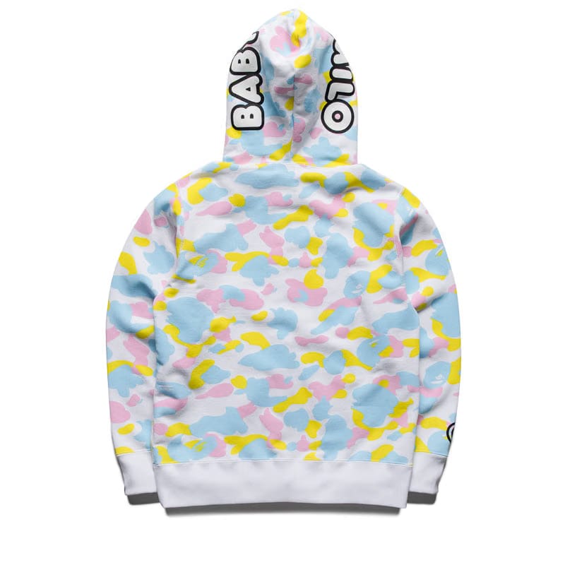 BAPE A Bathing Ape Multi Camo Baby Milo Full Zip Hoodie - White