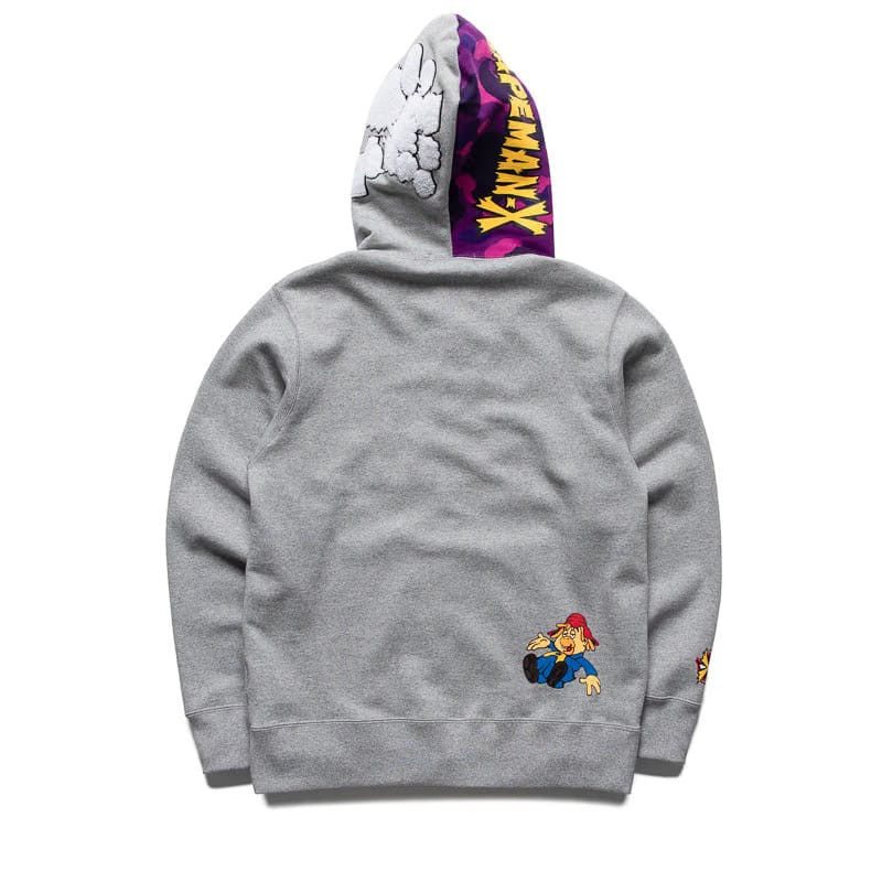 BAPE A Bathing Ape Bapeman-X Full Zip Hoodie - Gray