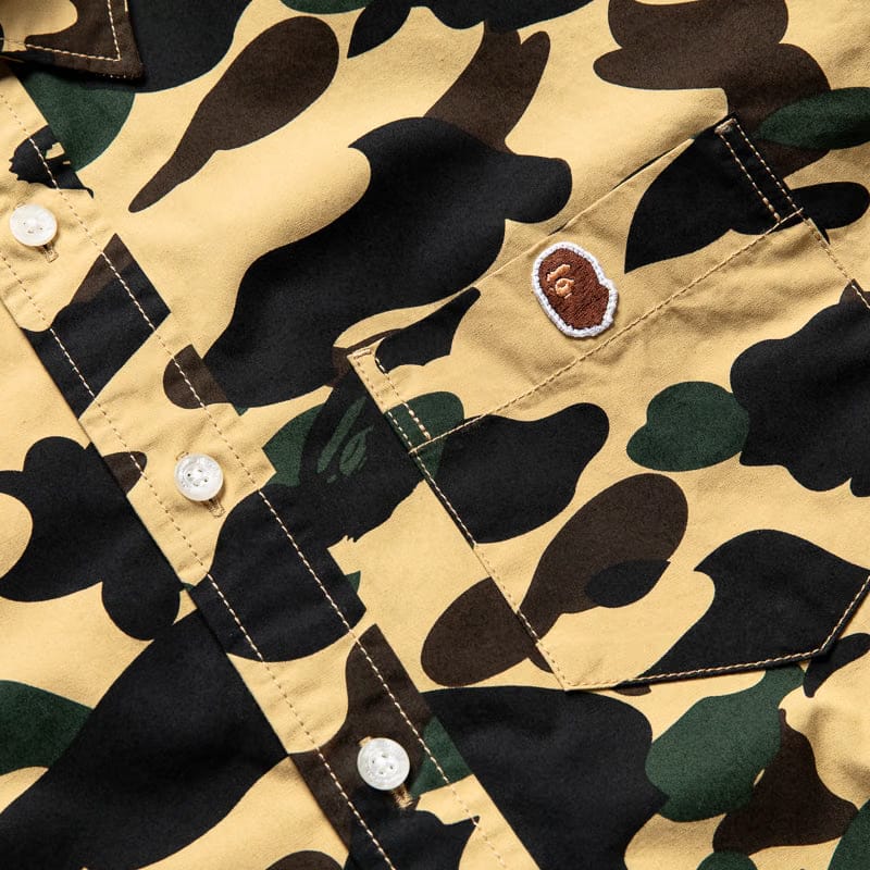 BAPE A Bathing Ape 1st Camo One Point L/S Shirt - Yellow