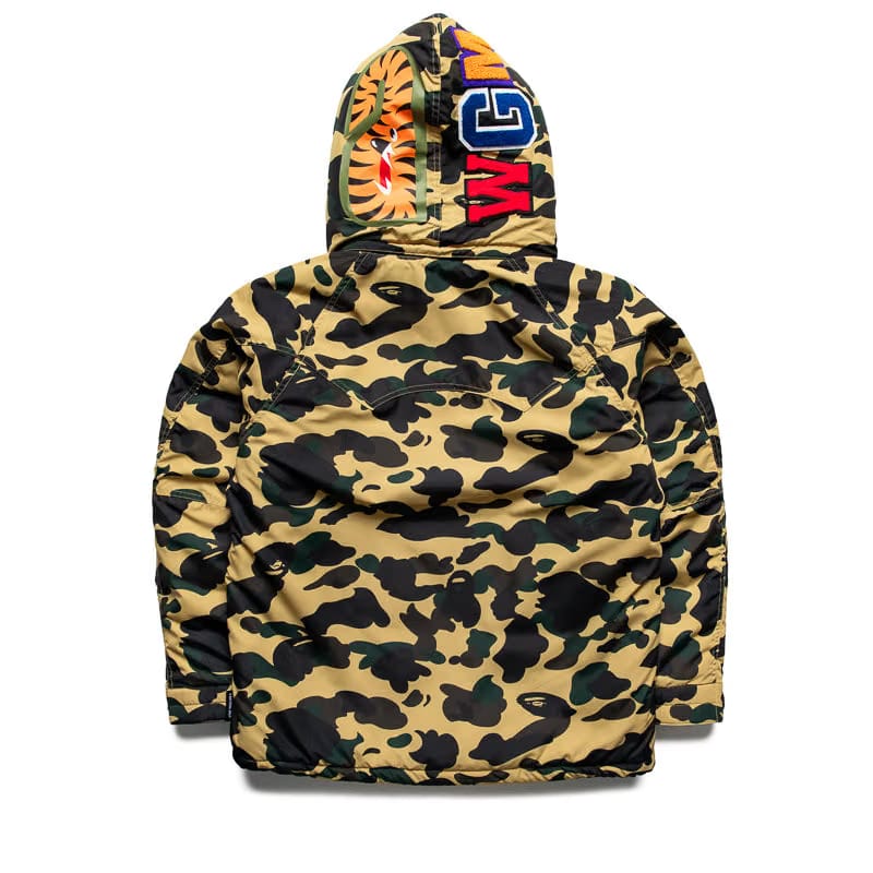 BAPE A Bathing Ape 1st Camo Shark Snowboard Jacket - Yellow