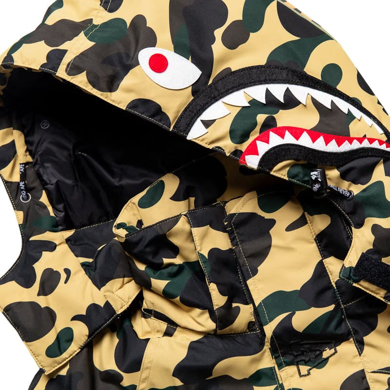 BAPE A Bathing Ape 1st Camo Shark Snowboard Jacket - Yellow