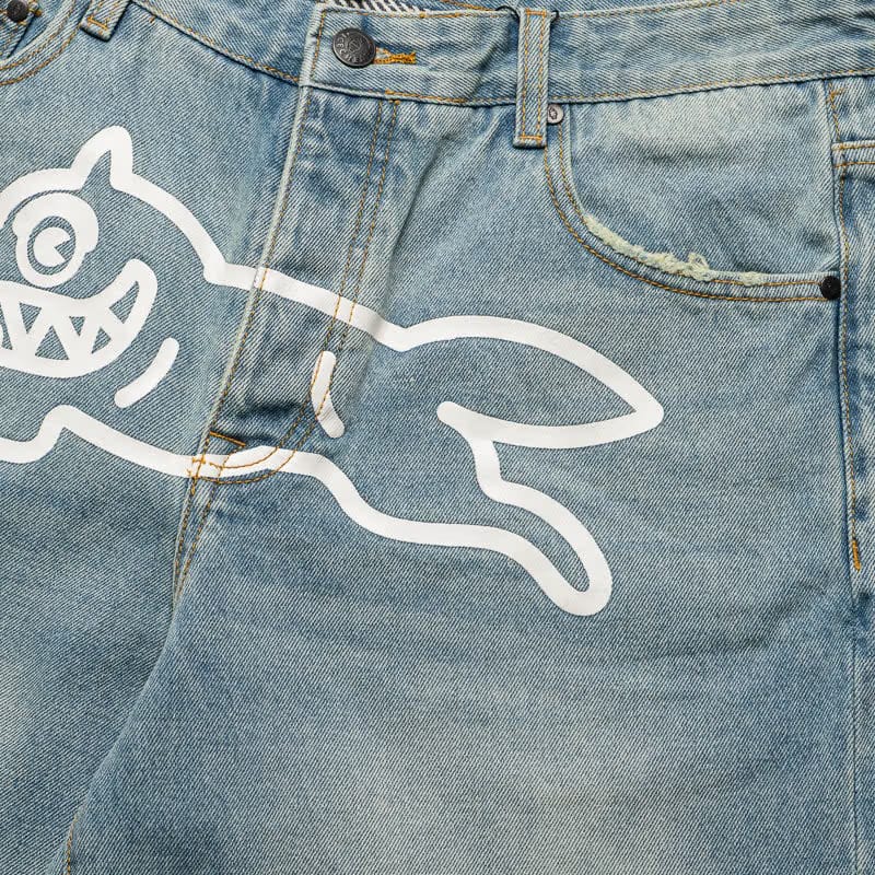 Ice Cream Balboa Jean Shorts - Blue Dream