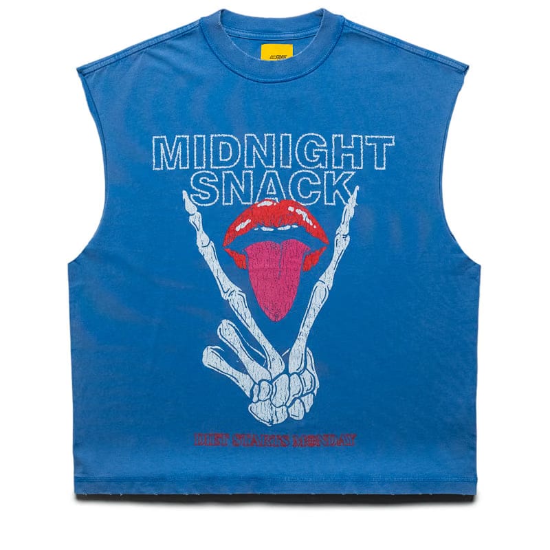 Diet Starts Monday Midnight Snack Cut Off Tee - Blue