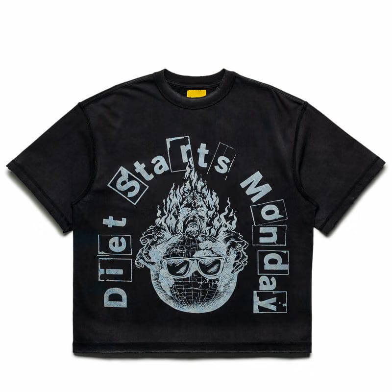 Diet Starts Monday World's Burning Tee - Vintage Black