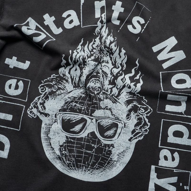 Diet Starts Monday World's Burning Tee - Vintage Black