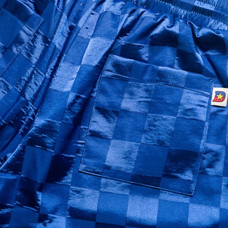 Diet Starts Monday Checkered Nylon Shorts - Blue