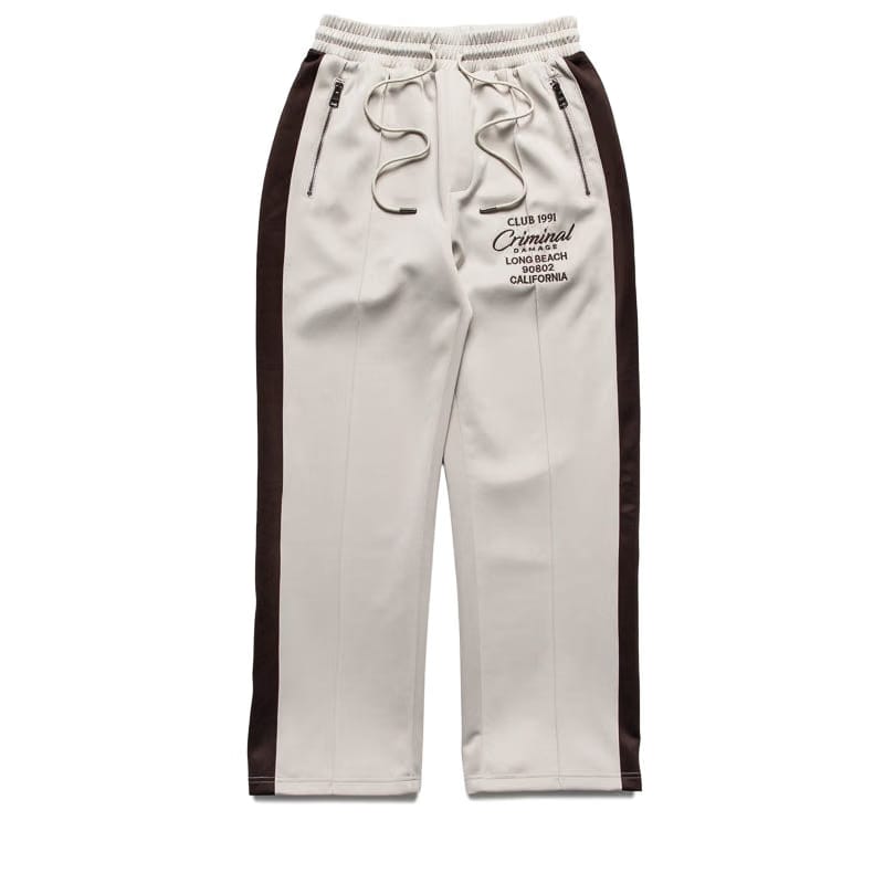 Criminal Damage Pin Tuck Track Pants - Stone/Brown