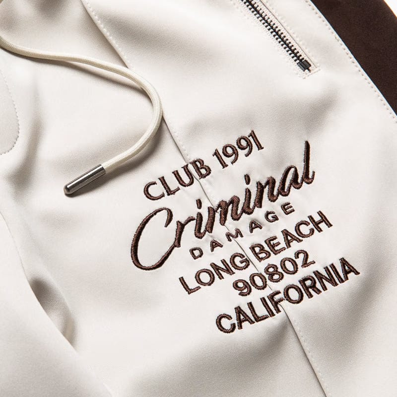 Criminal Damage Pin Tuck Track Pants - Stone/Brown