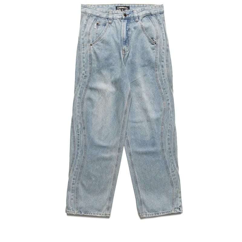 Criminal Damage Wavy Denim Jeans - Washed Blue