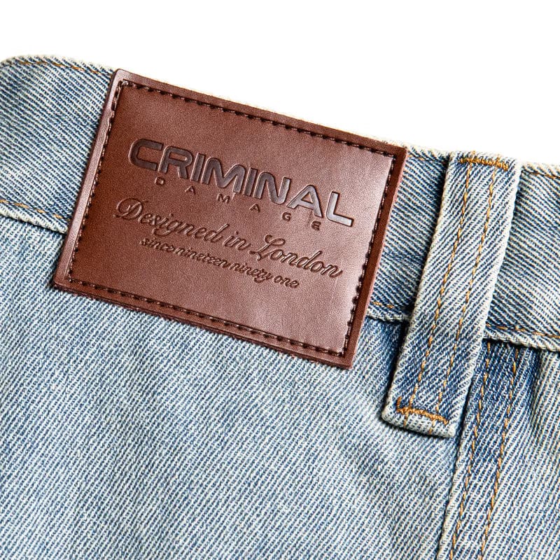 Criminal Damage Wavy Denim Jeans - Washed Blue