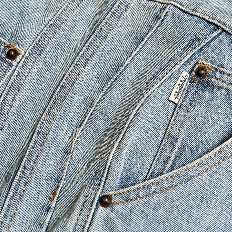 Criminal Damage Wavy Denim Jeans - Washed Blue