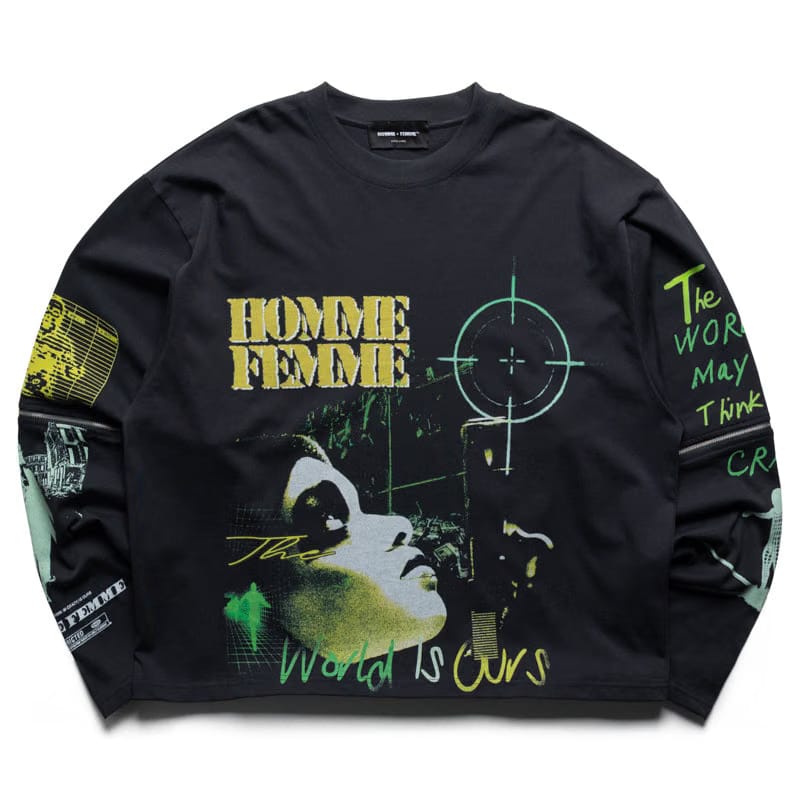 Homme Femme Bullseye L/S Tee - Black