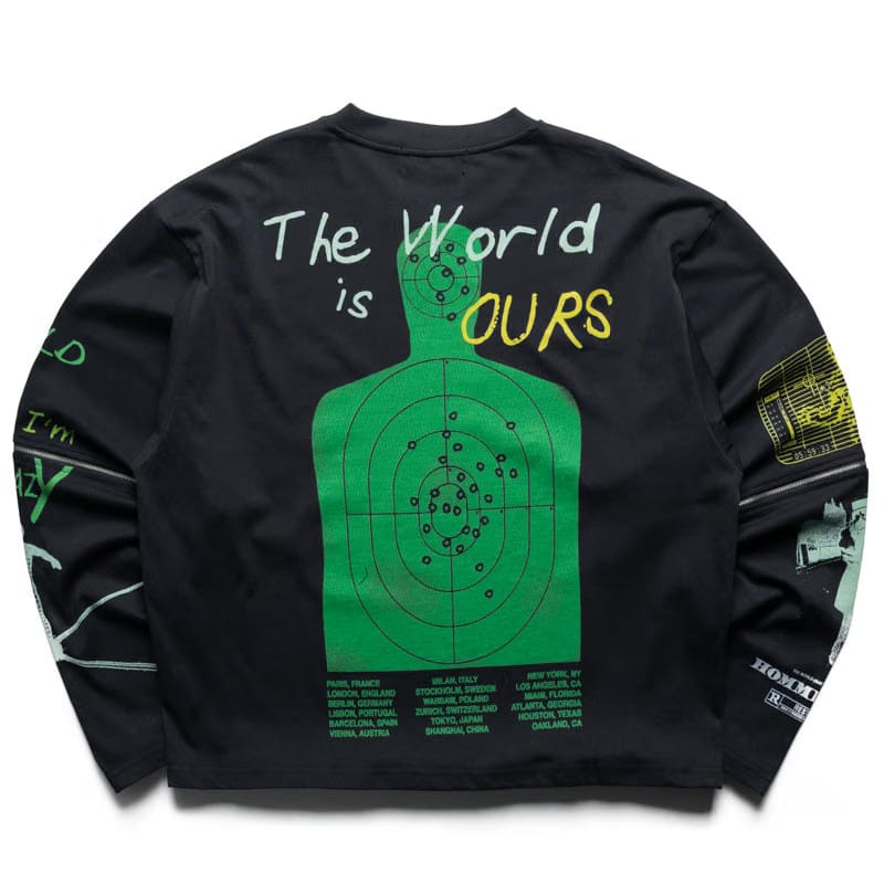 Homme Femme Bullseye L/S Tee - Black