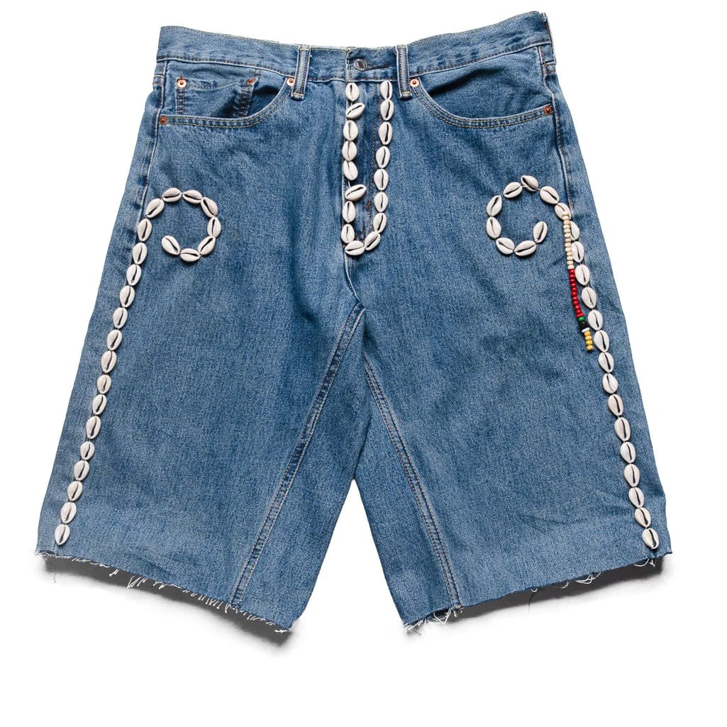 Barriers Worldwide Cowrie Aged Denim Shorts - Indigo
