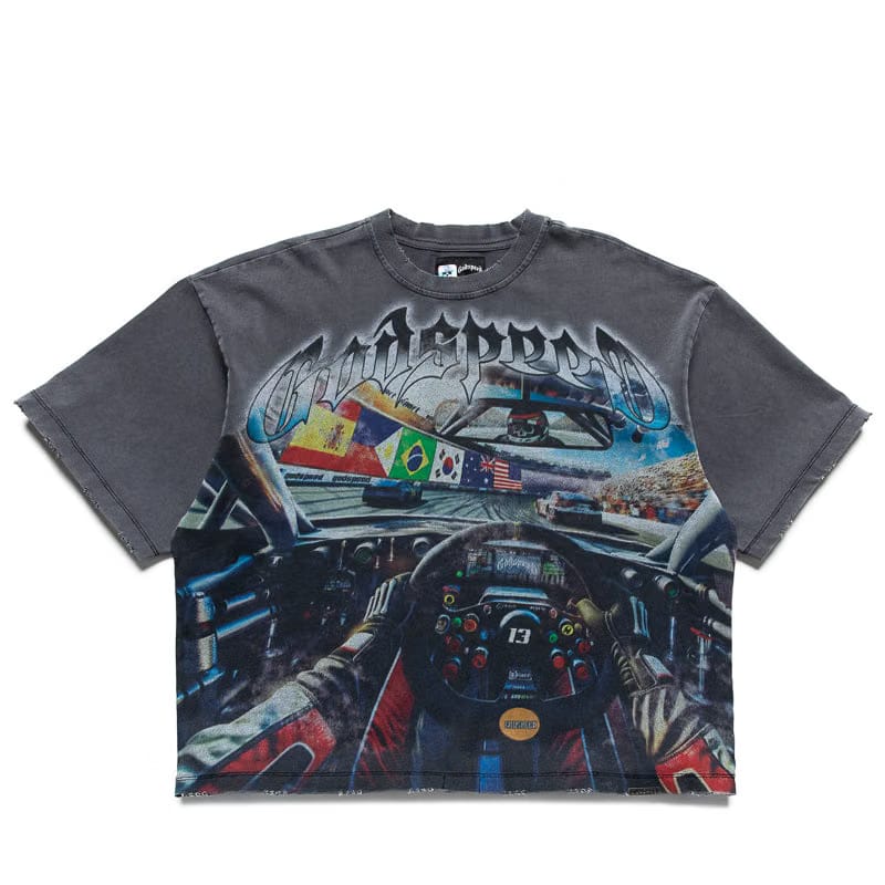 Godspeed New York Drivers Seat Tee - Grey Wash