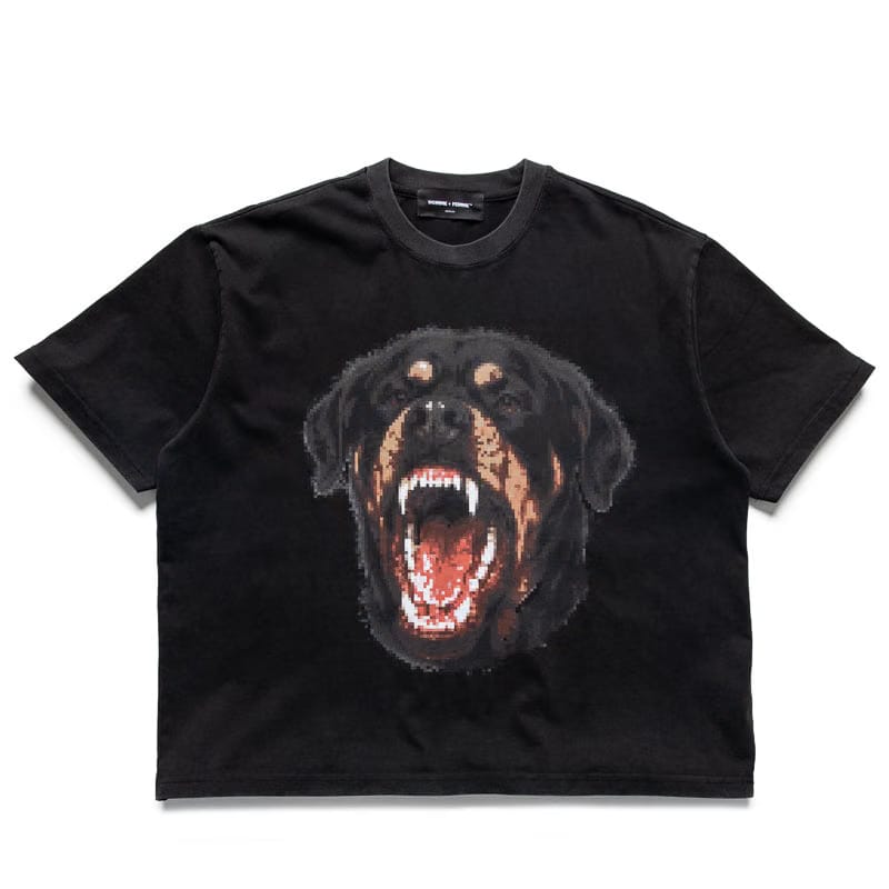 Homme Femme Digital Rottweiler Tee - Black