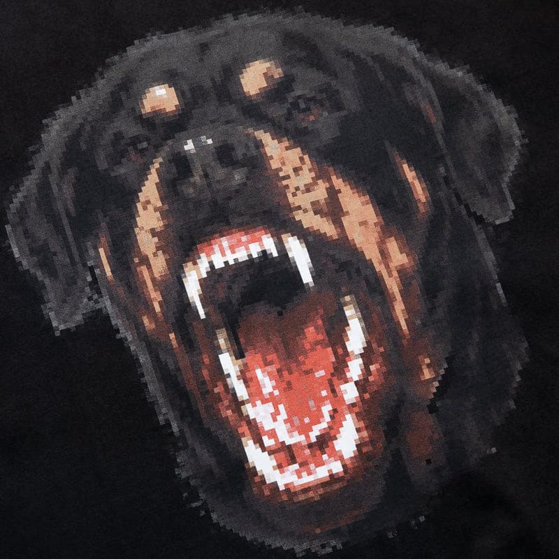 Homme Femme Digital Rottweiler Tee - Black
