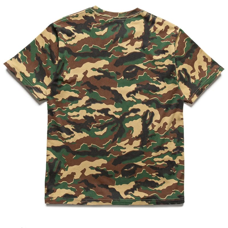 BAPE A Bathing Ape Glitch Woodland Camo Ape Face Tee - Green