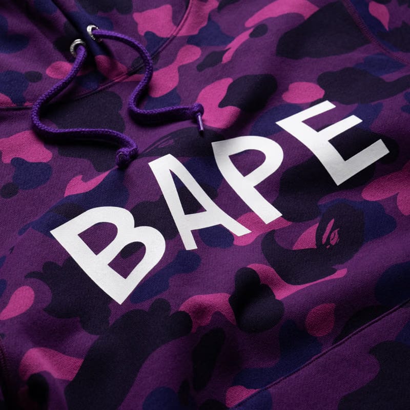 BAPE A Bathing Ape Color Camo Bape Pullover Hoodie - Purple