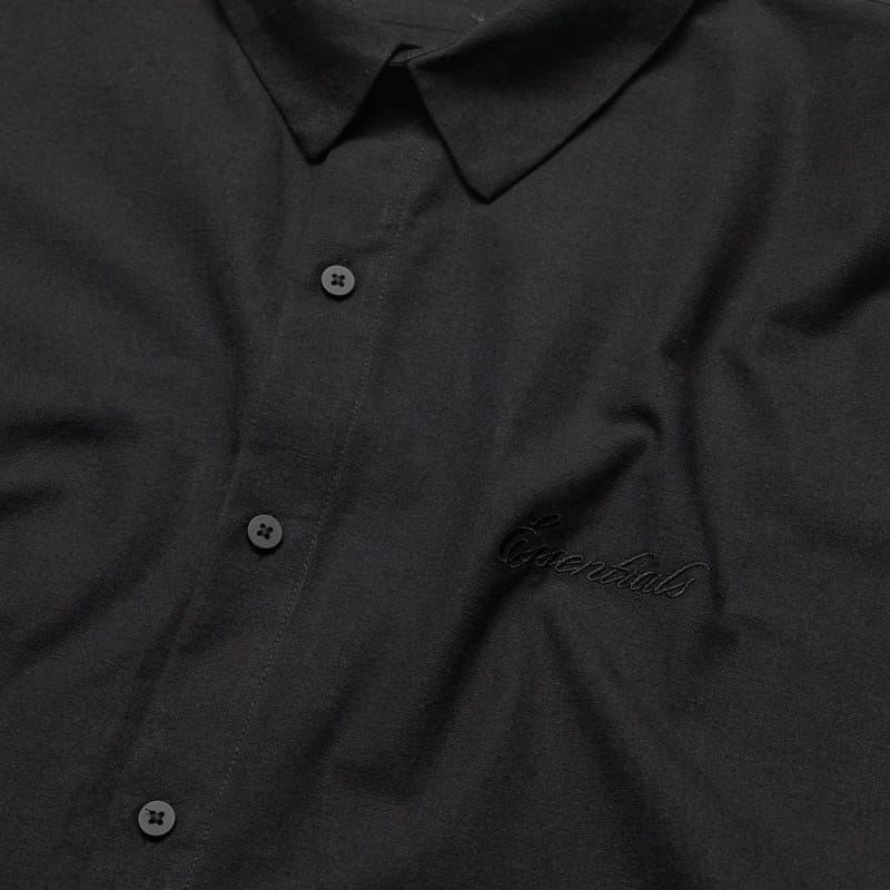 Fear Of God Essentials Signature Button Up Shirt - Black
