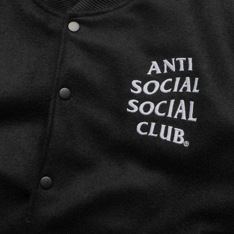 Anti Social Social Club Team Anxious Varsity Jacket - Black