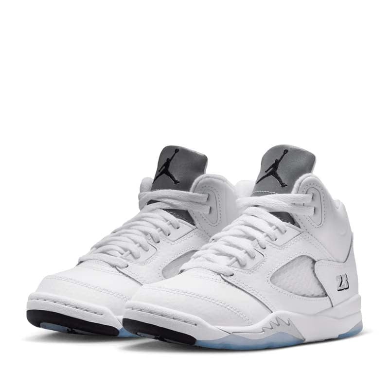 Air Jordan Jordan 5 Retro (PS) - White/Metallic Silver