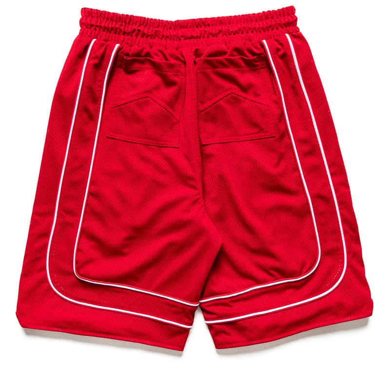 Rhude Mesh Piping Baggy Track Shorts - Red/White