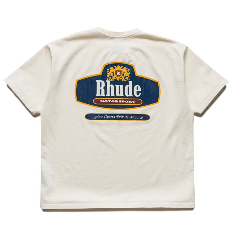 Rhude Racing Crest Tee - Vintage White/Navy